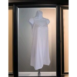Vassarette Full Slip 34 White Satin Nylon Adjustable Straps Intimate Lingerie
